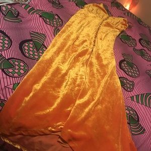 Gold velvet maxi dress, never been worn!